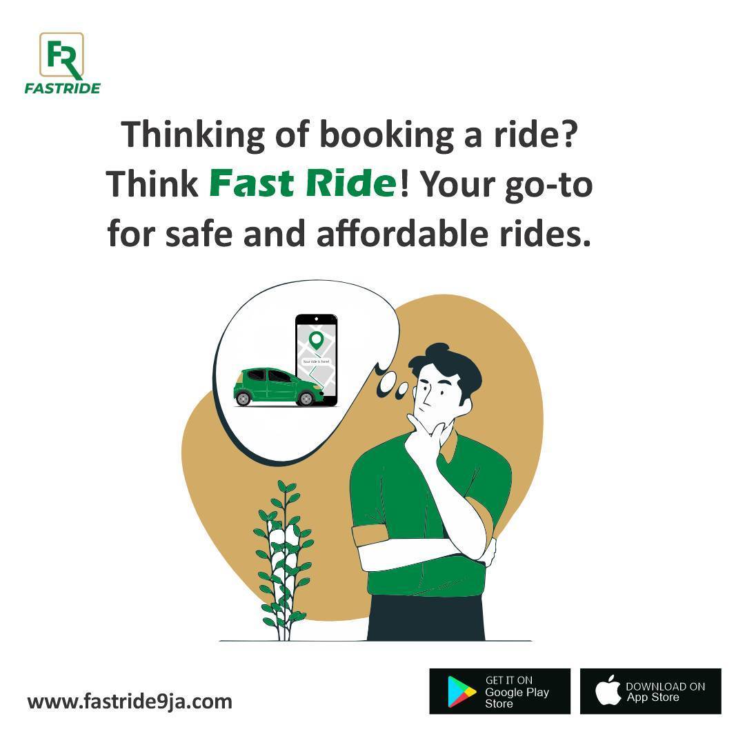 fastrideltd's tweet image. Ride with ease! Fast Ride: Your safe and affordable transportation solution.

Book now!
Download the Fast Ride app now;
zurl.co/JLTwC

#FastRide #RideHailing #Nigeria #Lagos #Abuja #Benin #warri