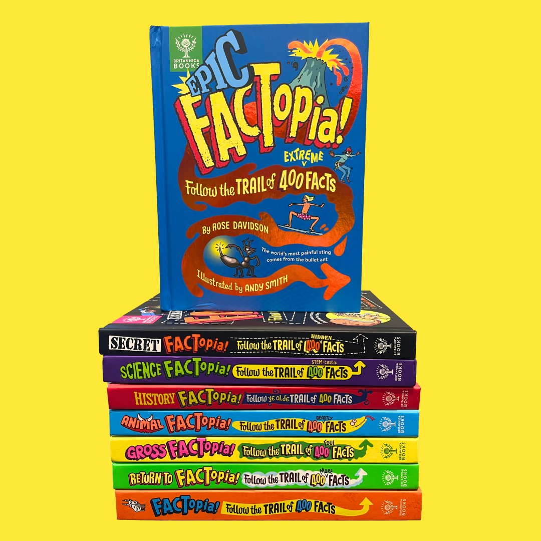 💥 The FACTopia! series just got even more EPIC! 💥

The 8th book is here – Epic FACTopia! Follow an ingenious trail of 400 facts about daredevils, death-defying stunts, world records, wacky weather, extreme sports, unusual animals and so much more!

📚: whatonearth.pub/4kdbygE