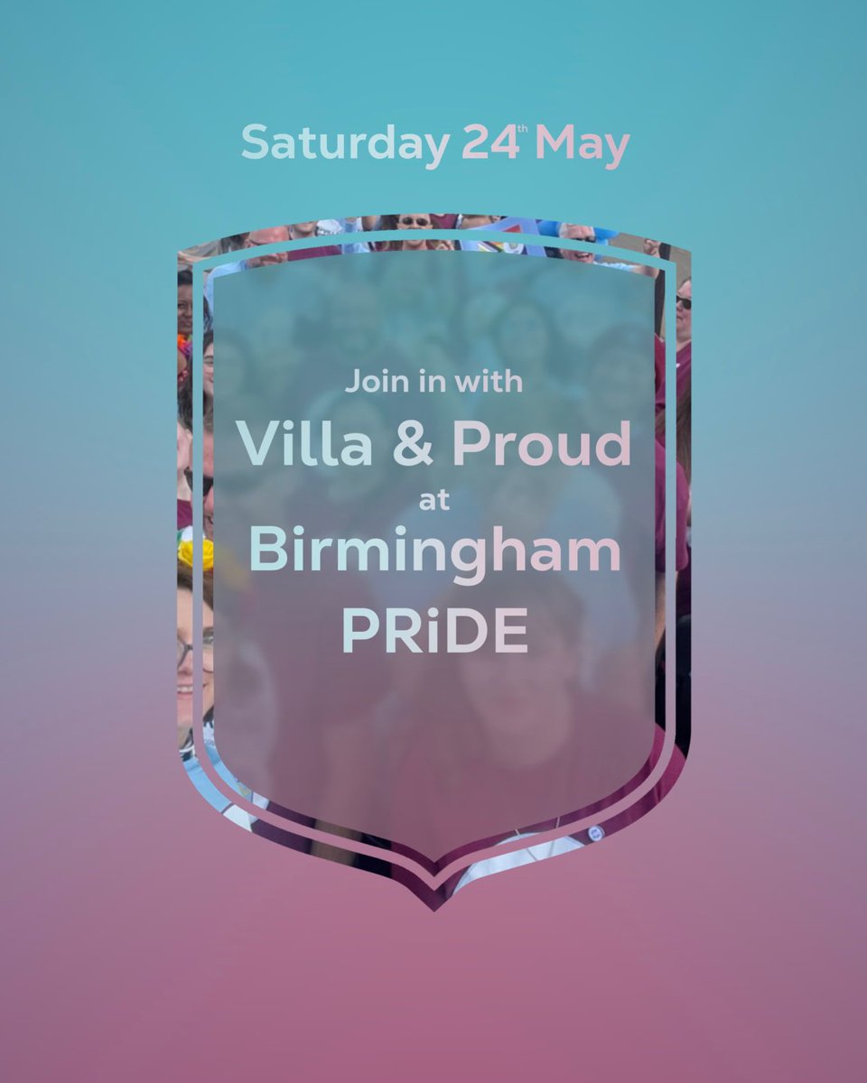 Villa & Proud (@villaandproud) on Twitter photo WALK WITH US AT BIRMINGHAM PRIDE 💜💙🏳️🌈🏳️⚧️
Join V&P and <a href="/AVFCOfficial/">Aston Villa</a> at this year’s <a href="/BirminghamPride/">Birmingham Pride</a> parade!
All the details 👉 eventbrite.co.uk/e/birmingham-p… WALK WITH US AT BIRMINGHAM PRIDE 💜💙🏳️🌈🏳️⚧️
Join V&P and <a href="/AVFCOfficial/">Aston Villa</a> at this year’s <a href="/BirminghamPride/">Birmingham Pride</a> parade!
All the details 👉 eventbrite.co.uk/e/birmingham-p…