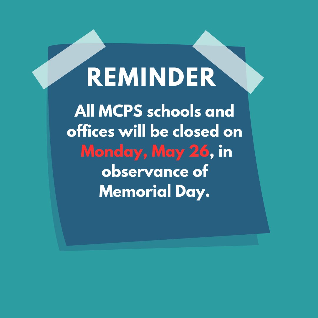FYI MCPS staff and families.