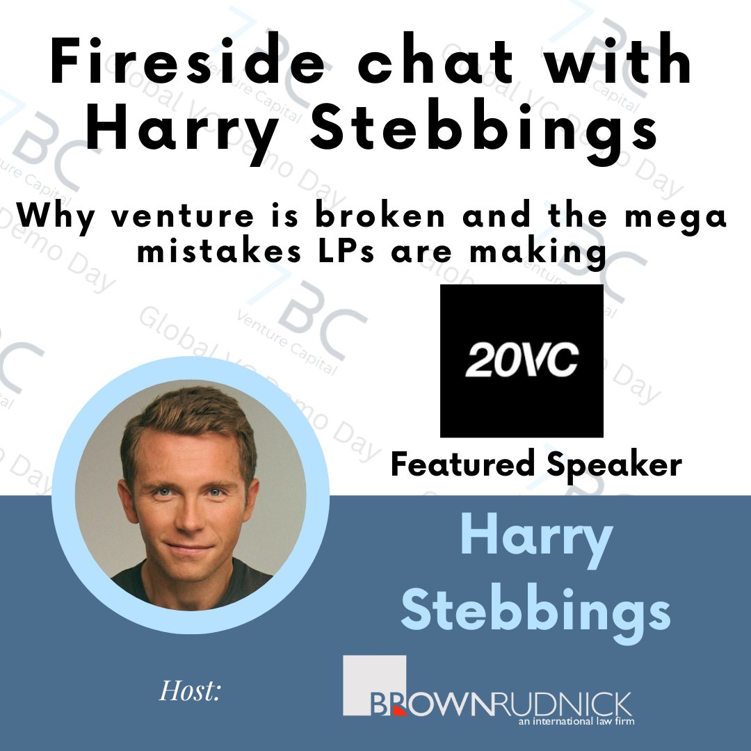 Thrilled to announce <a href="/HarryStebbings/">Harry Stebbings</a> founder <a href="/20vcFund/">20VC Fund</a>,  #1 VC podcast, &amp; $400m VC fund — will sit down with me for a fireside chat at Global VC Demo Day London on June 17th discussing - Why venture is broken and the mega mistakes LPs are making. Join us: lu.ma/user/usr-8Y0b1…