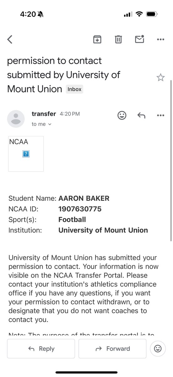 abloadin8's tweet image. 6&apos;4 210 Transfer Portal WR

1 year of eligibility left at D1 and D2 level

4.4 speed (laser)

3.3 gpa 

Ready to work and compete!

Link to film: youtu.be/_b_rCI0KJto?si…

#NCAA #transferportal #division1 #division2 #CollegeFootball #agtg