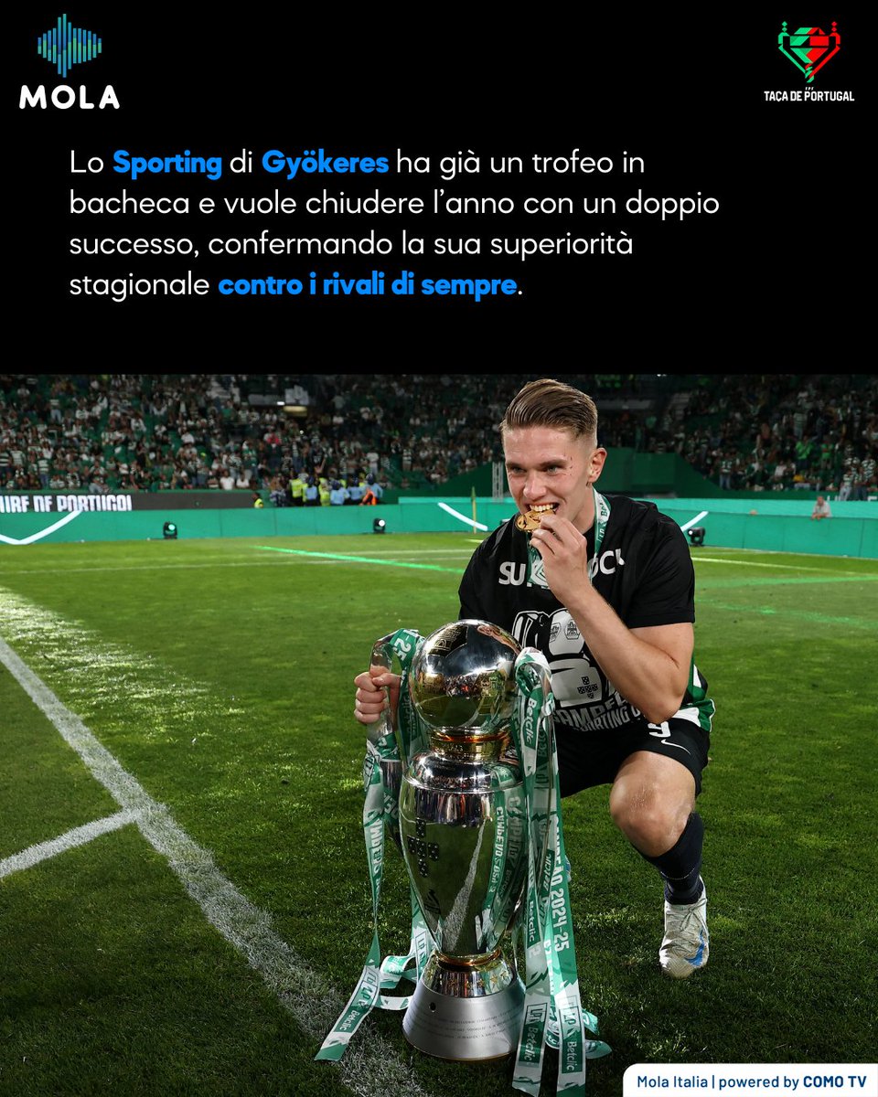 🏆𝑻𝒂ç𝒂 𝒅𝒆 𝑷𝒐𝒓𝒕𝒖𝒈𝒂𝒍 🇵🇹

Su tv.comofootball.com lo spettacolo del calcio europeo si espande in Portogallo! ⚽🔥

Domenica 25 maggio i colossi del calcio portoghese si affrontano per conquistare la Coppa! 👑

💥 #BENFICA 🆚 #SPORTINGLISBONA
⏰ 18:15

#Mola