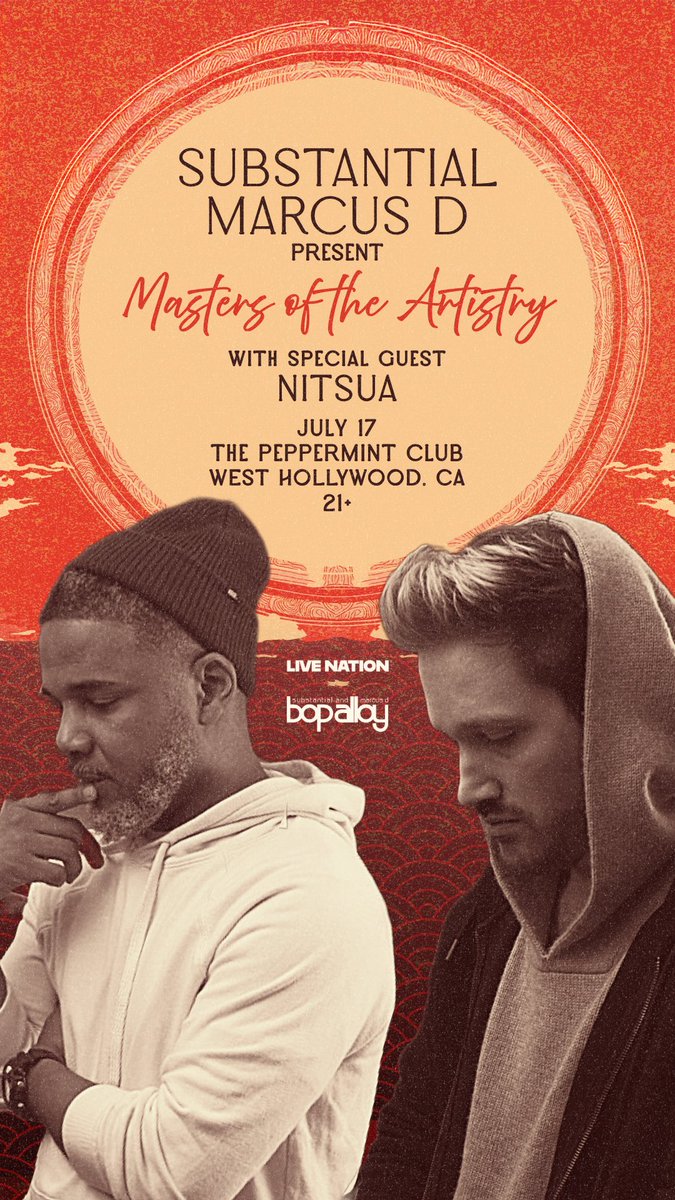 see you in July, LA!

new <a href="/BopAlloy/">Bop Alloy</a> album, “Masters of the Artistry” live. <a href="/IamSubstantial/">Substantial</a> <a href="/nitsua_vise/">nitsua</a>