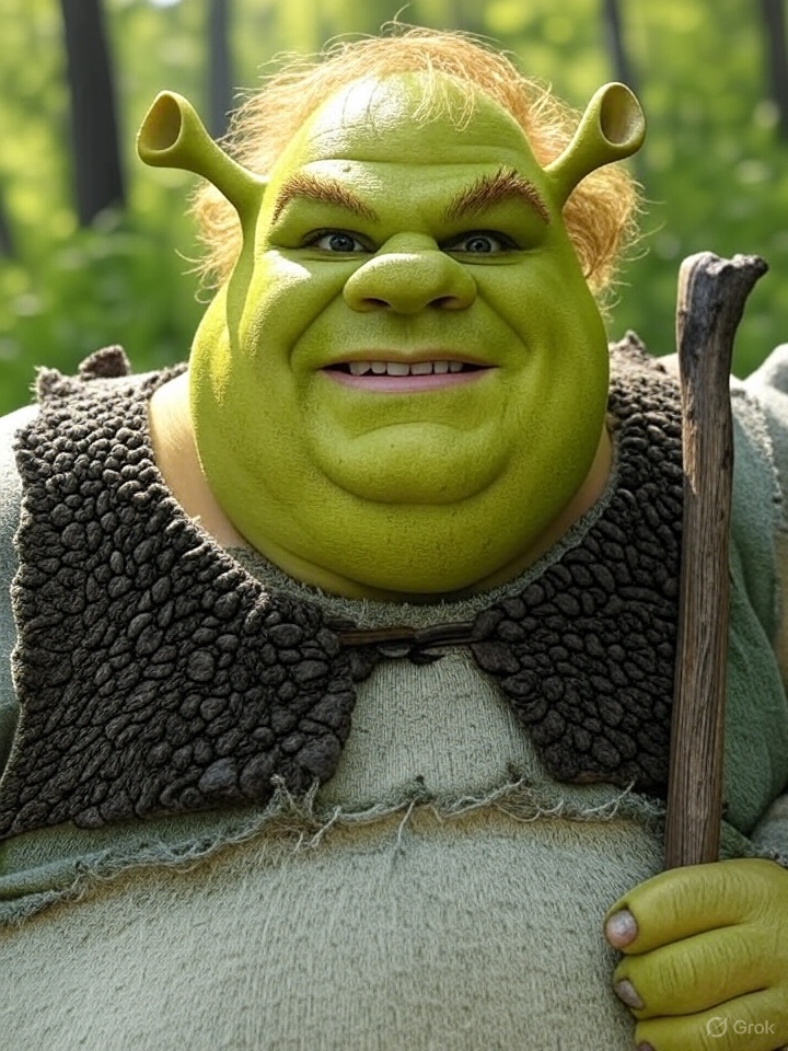 I asked AI to show me Chris Farley as Shrek. lol #SNL