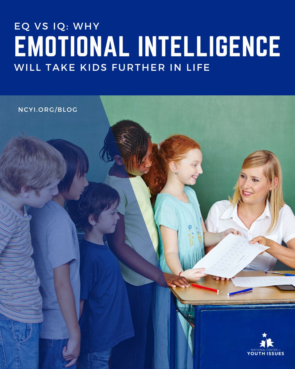 Check out our latest blog - EQ vs IQ! Studies have proven that EQ, or #emotionalintelligence quotient, is more likely to determine future success than their #IQ, or intelligence quotient. Explore why emotional intelligence will take kids further in life.  ncyi.org/blog