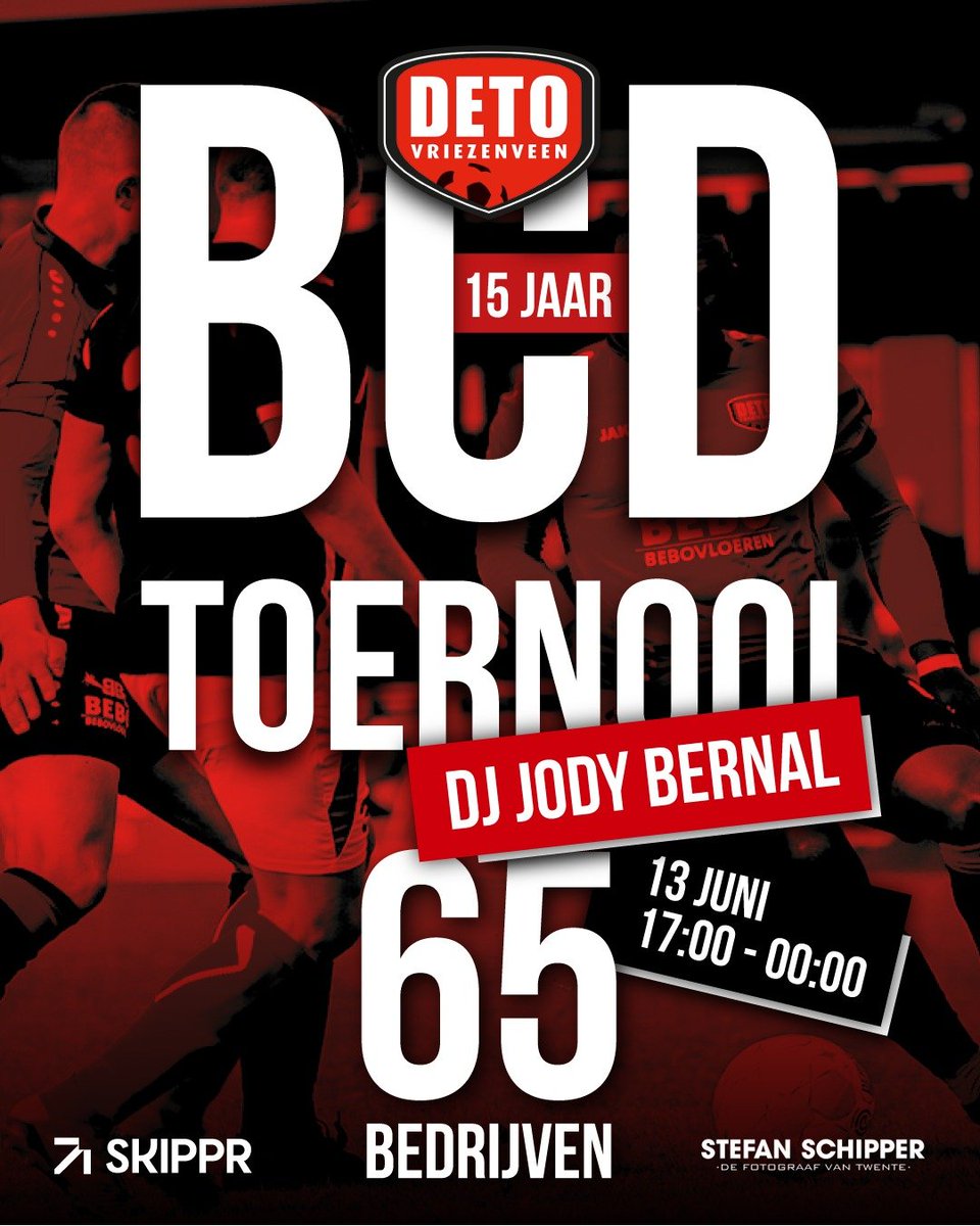 De 15de editie van het BCD toernooi is op 13 juni 2025. Iedereen welkom!