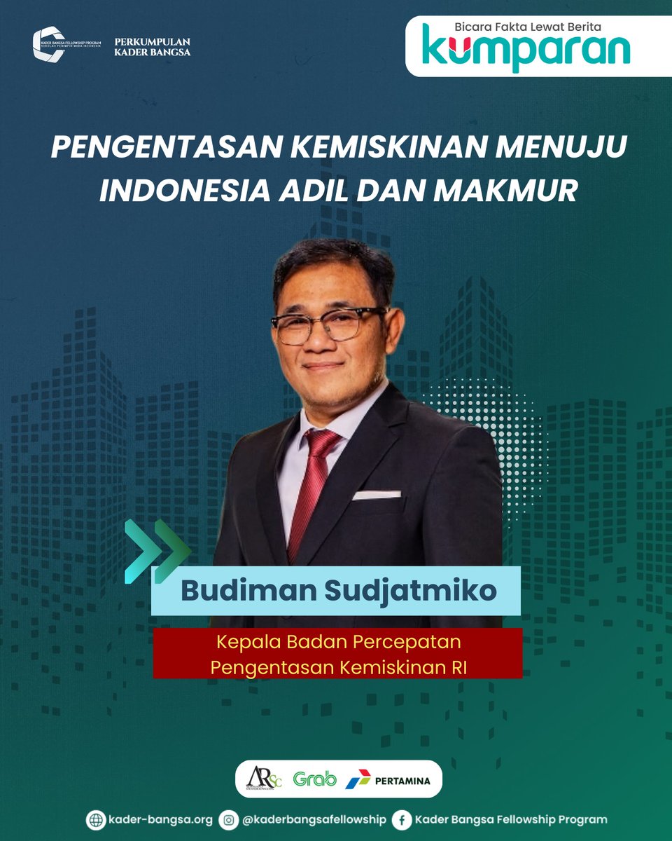 kader_bangsa's tweet photo. “Pengentasan Kemiskinan Menuju Indonesia Adil dan Makmur" menjadi tema penutup dalam kegiatan diskusi KBFP Angkatan 10.

Sesi terakhir ini diisi oleh Budiman Sudjatmiko, Kepala Badan Percepatan Pengentasan Kemiskinan RI. https://t.co/IvECMp0Ebd