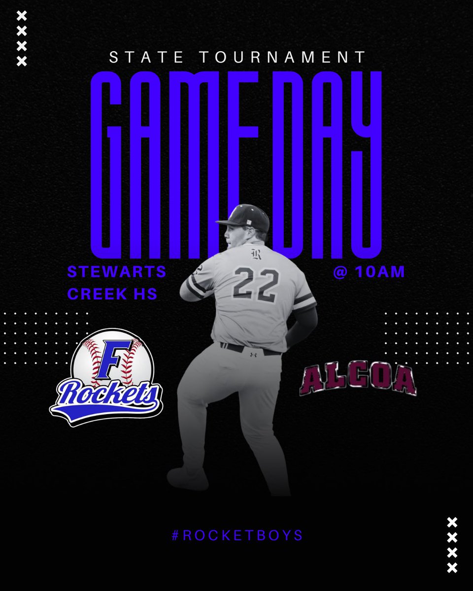 Forrest Baseball (24-9) is set to take on the Alcoa Tornadoes in the elimination game of the TSSAA tournament.

Game time is set for 10 am. Winner advances to the 5:00 pm game. Game is at Stewart’s Creek. 

Come out and support the Rockets!

#RocketBoys