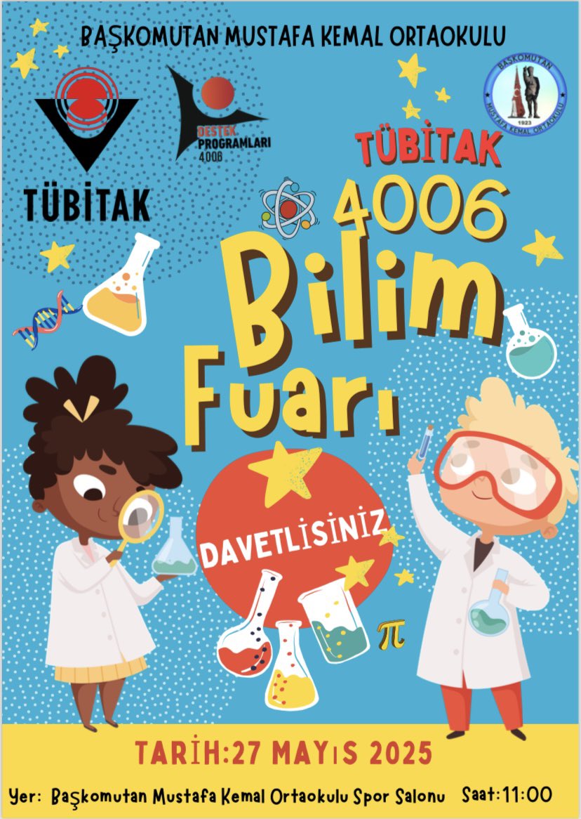 Bilimin ışığında yol alan öğrencilerimizin emeklerini ve projelerini sergileyeceğimiz Tübitak 4006 Bilim Fuarımıza bekleriz. <a href="/kutahyamem/">Kütahya İl Millî Eğitim Müdürlüğü</a> <a href="/dumlupinarmem/">Dumlupınar İlçe Millî Eğitim Müdürlüğü</a> <a href="/myilmaz2023/">MUSTAFA YILMAZ 🟢</a> <a href="/TubaSinann/">Tuba SİNAN</a>