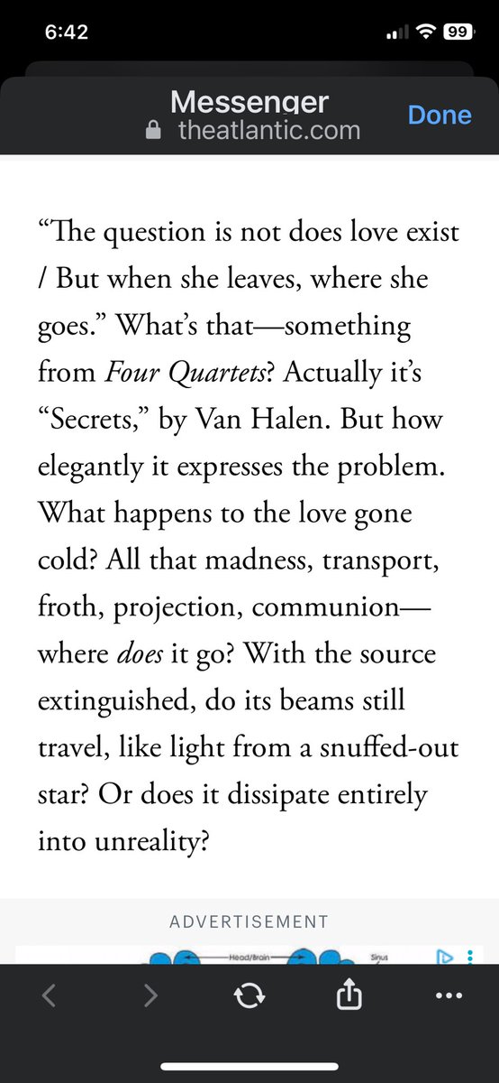 Greg Renoff (@gregrenoff) on Twitter photo I often remark that <a href="/DavidLeeRoth/">David Lee Roth</a> is a underappreciated lyricist
Just encountered an article on T.S. Eliot in <a href="/TheAtlantic/">The Atlantic</a> which opens w/DLR quote
"The question is not does love exist / But when she leaves, where she goes." — "Secrets," by <a href="/VanHalen/">Van Halen</a>, from
DIVER DOWN. I often remark that <a href="/DavidLeeRoth/">David Lee Roth</a> is a underappreciated lyricist
Just encountered an article on T.S. Eliot in <a href="/TheAtlantic/">The Atlantic</a> which opens w/DLR quote
"The question is not does love exist / But when she leaves, where she goes." — "Secrets," by <a href="/VanHalen/">Van Halen</a>, from
DIVER DOWN.