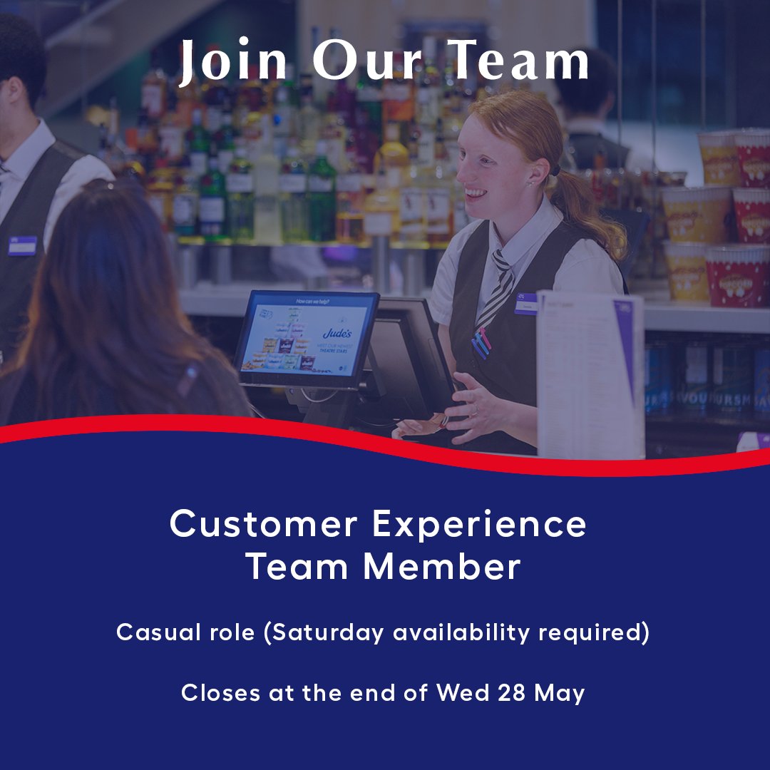 Applications are open for anyone over the age of 18 who's interested in becoming one of our Customer Experience Team Members 🤝

This is a casual role, and we're looking for team members with regular availability to work Saturday afternoons &amp; evenings.

🔗 atgtix.co/3Sd5N5T