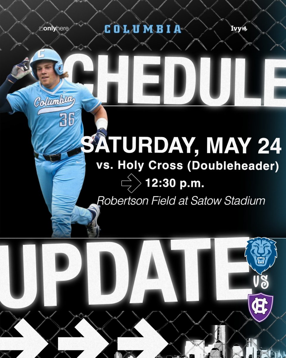 CULionsBaseball's tweet image. More baseball at the Rob!
We're hosting Patriot League Champs Holy Cross this Saturday for a doubleheader, beginning at 12:30 p.m.
#RoarLionRoar 🦁 // #OnlyHere 🗽