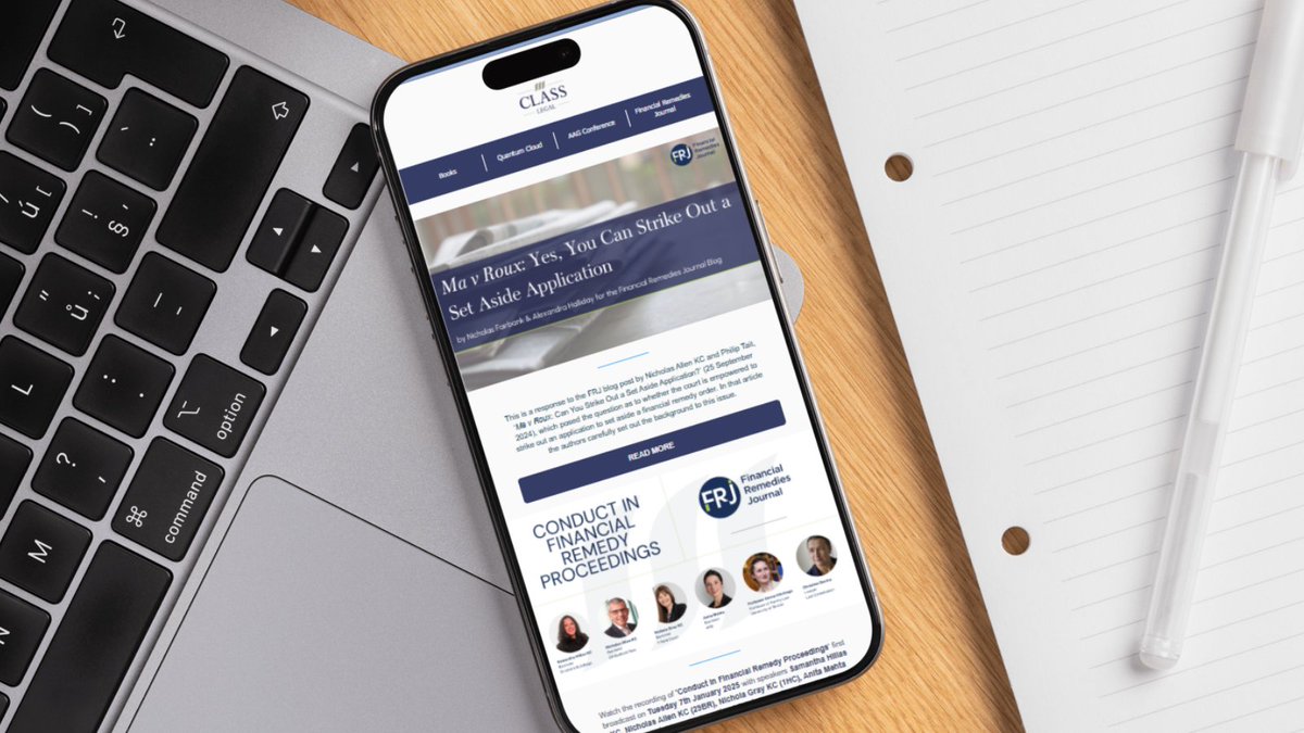 Don't forget to sign up to our weekly newsletter - released every Thursday at 4pm and filled with the latest family law news, exclusive articles and brand new releases.

Sign up here: ow.ly/bj0z50RMTxq

#FinancialRemedies #FamilyLaw
