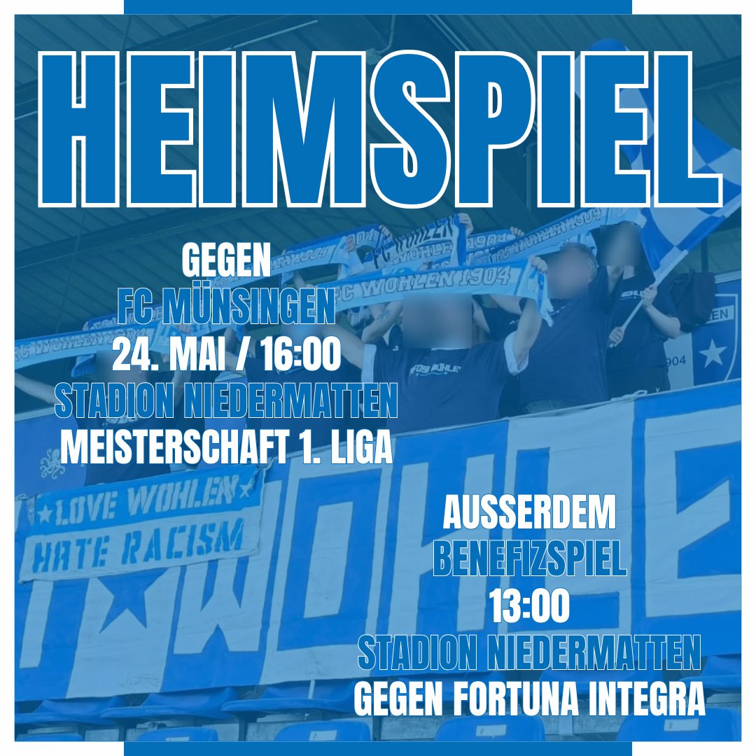 Eine Saison mit Höhen und Tiefen nimmt ihr Ende. Lange haben wir von den Aufstiegsspielen geträumt, aber es sollte einfach nicht sein. Lasst uns zum Abschluss nochmal gemeinsam feiern und sie Saison positiv beenden!

Deshalb: Alli cho! Yalla FC Wohle!