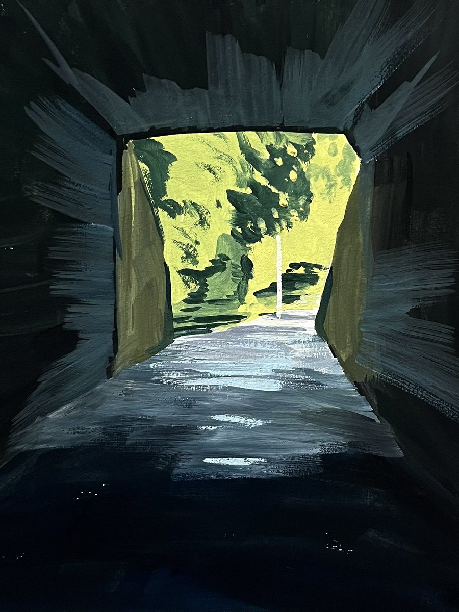 Acrylic on Paper
“Beyond the Tunnel”
F0  18cm ×13.5cm  (7"×5.3")