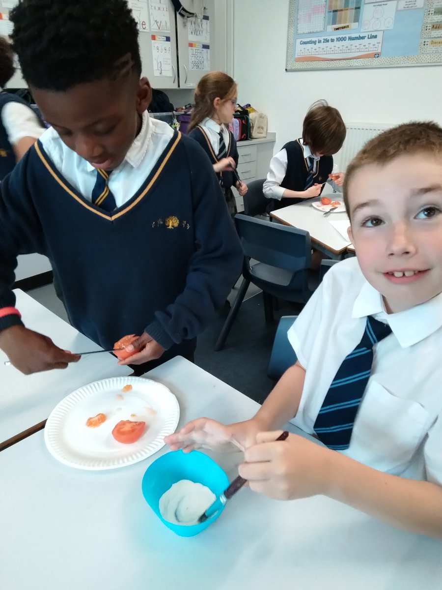 Today in 3HBHS we 'wrapped up' our Ancient Egyptians topic by mummyfying tomatoes! We scooped out their middles and created a mixture to help the process. We will check them in a few weeks to see what has happened! 🍅