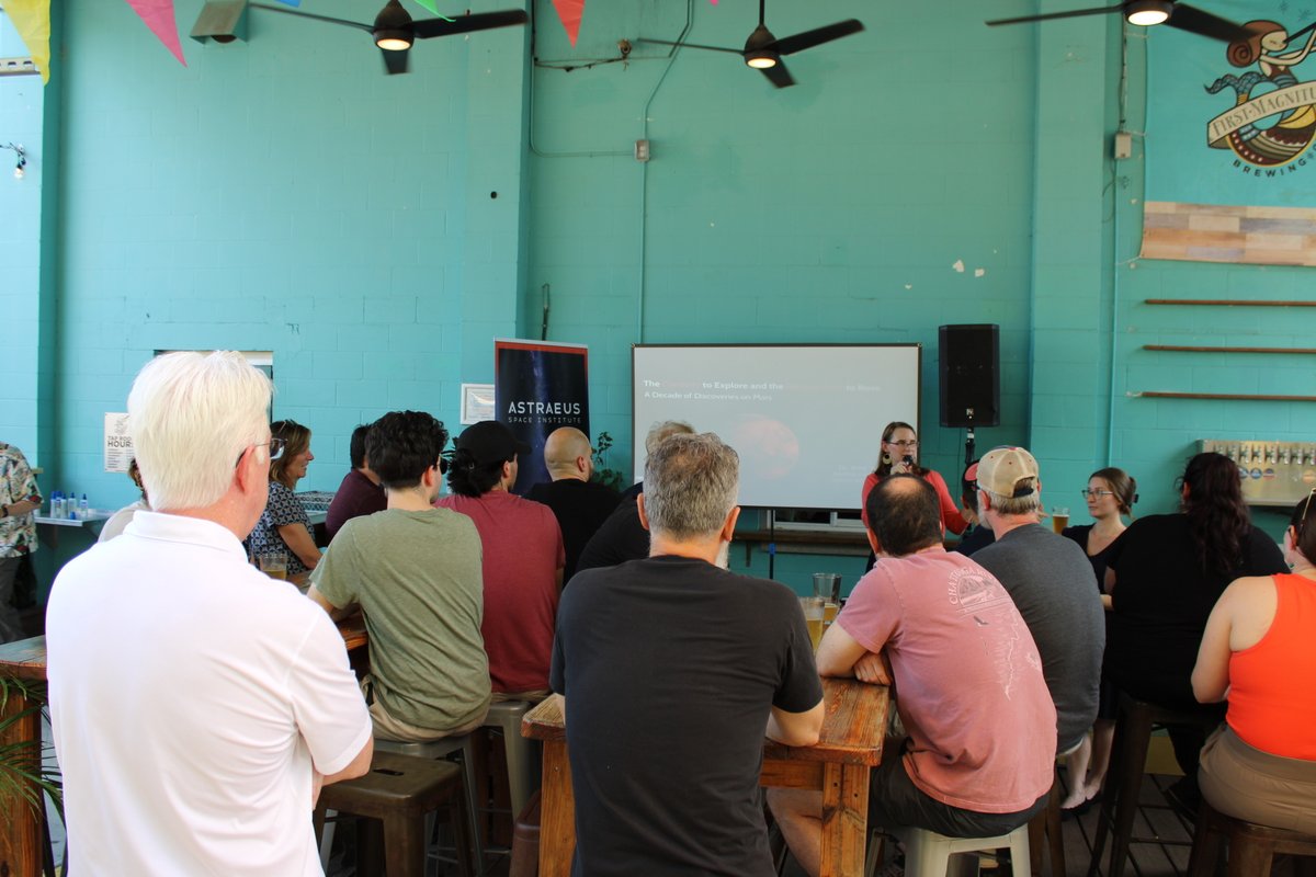 UFAstraeus's tweet image. An unforgettable evening with Dr. Amy Williams at First Mag!
Big thanks to everyone who joined us for a night of Mars, science, and great brews. #CuriosityAndPerseverance