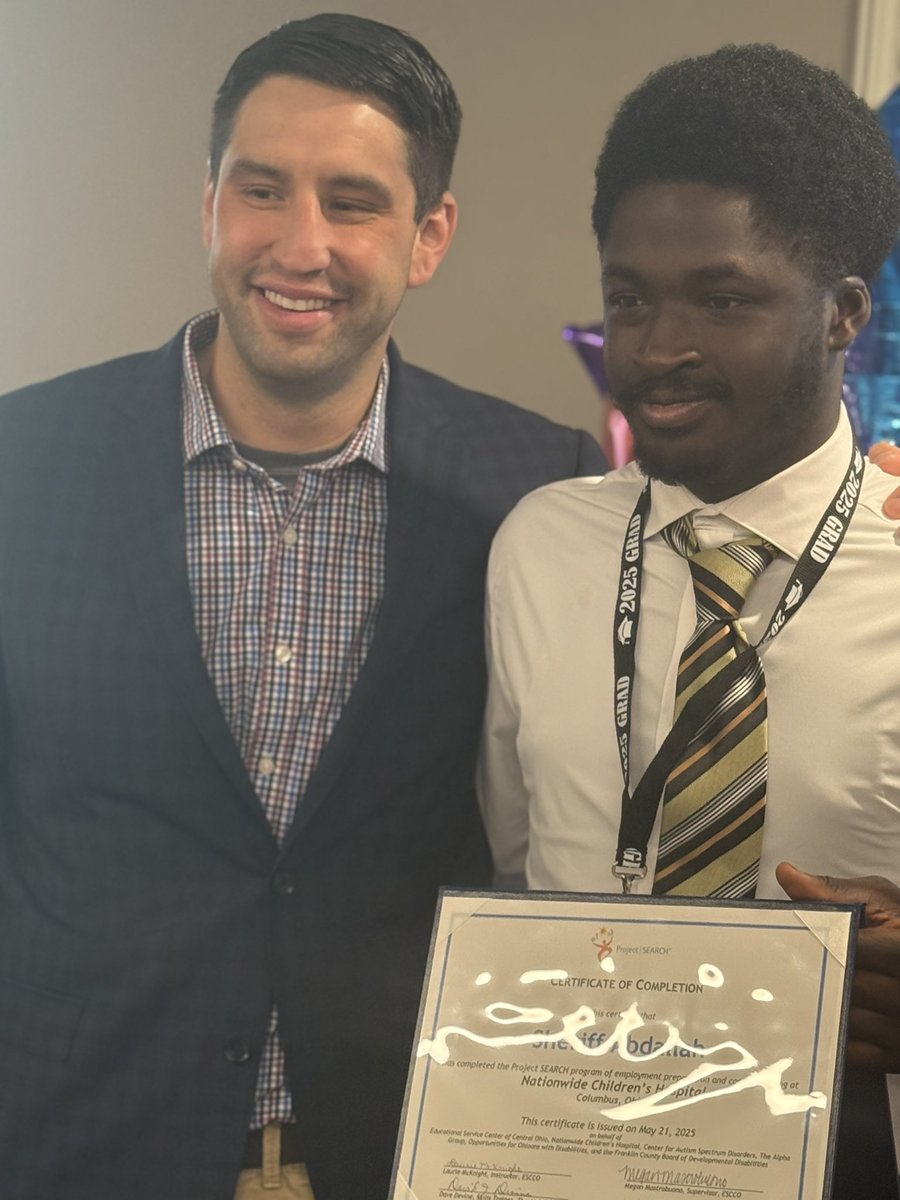 _stevenmoran's tweet photo. Yesterday, we celebrated four more students completing the Project Search program at @nationwidekids 

I could not be more honored to share in this experience and see the growth and development towards competitive employment for these amazing student interns. 

@ColsCitySchools https://t.co/lfaVR87MO6