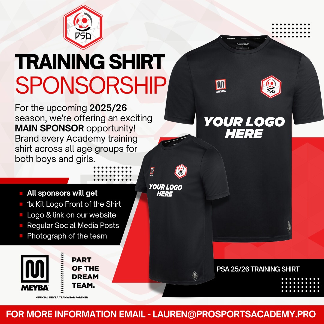 PSA - Pro Sports Academy (@psa_pro) on Twitter photo 🏆 2025/26 Sponsorship – Let’s Team Up!
We’re on the lookout for amazing people and companies to partner with us for the upcoming season 🙌
📩 Drop us a message or reach out to:
Lauren – lauren@prosportsacademy.pro
Kieran – kieran@prosportsacademy.pro 🏆 2025/26 Sponsorship – Let’s Team Up!
We’re on the lookout for amazing people and companies to partner with us for the upcoming season 🙌
📩 Drop us a message or reach out to:
Lauren – lauren@prosportsacademy.pro
Kieran – kieran@prosportsacademy.pro