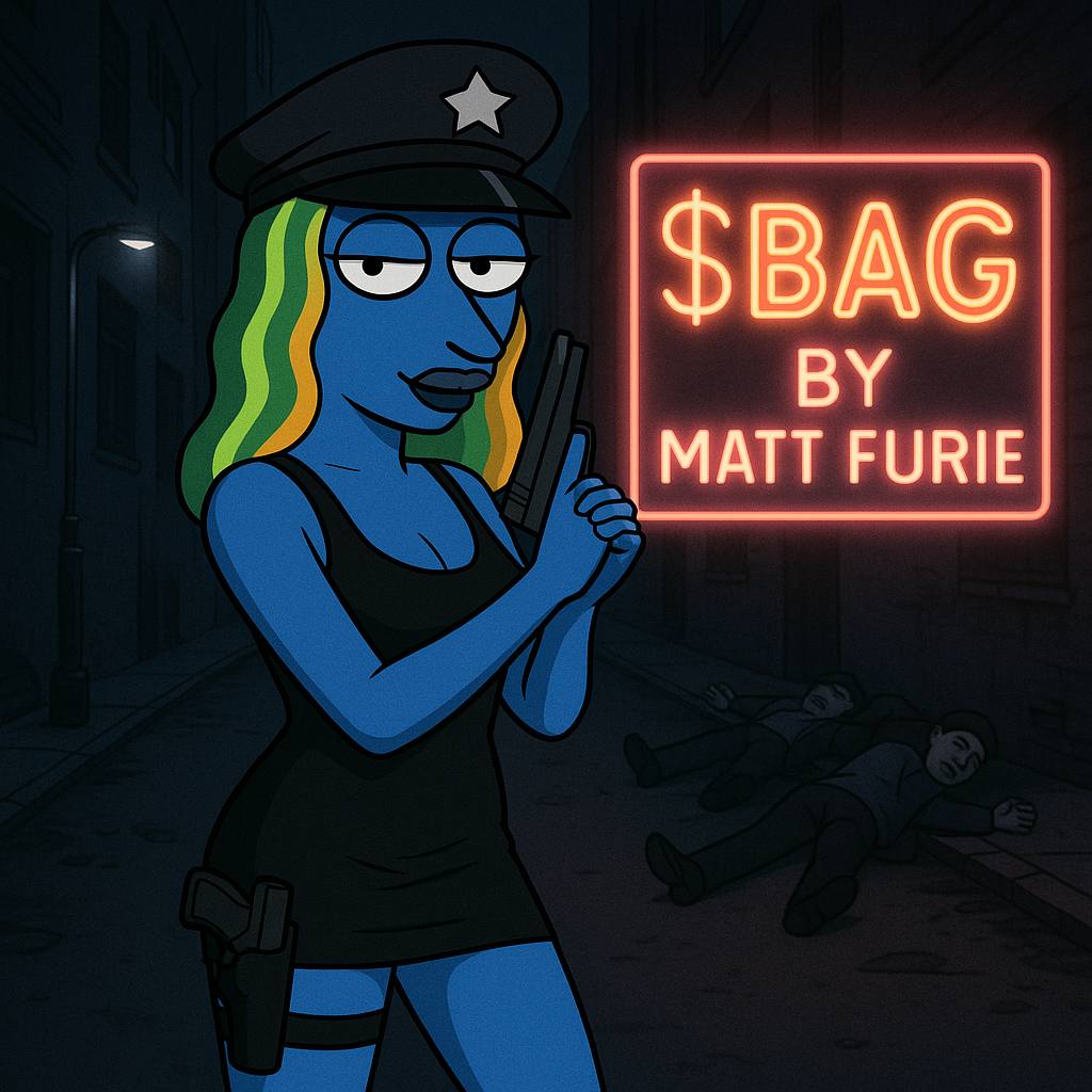 <a href="/ZssBecker/">Alex Becker 🍊🏆🥇</a> Meet $BAG - Matt Furie's NEW female lead character in his upcoming book (coming out this week!!)  

missed #BOOCHIE?  

this is your second chance. 

sitting at 70K MC

0xba1448917ab6e8B998d66b16529ffE29442decd1