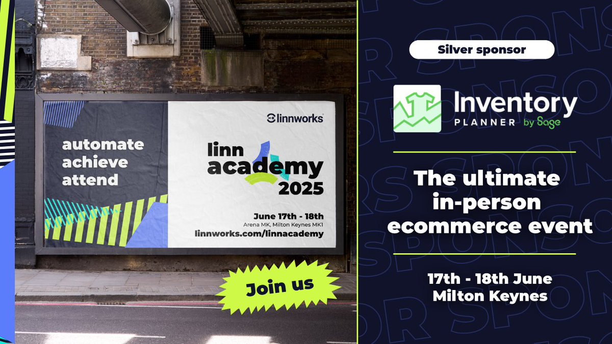 We’re excited to sponsor <a href="/Linnworksglobal/">Linnworks</a> #LinnAcademy225 – where the future of ecommerce and retail comes to life.

Let’s talk smarter inventory, sharper forecasts, and how to scale with confidence.

📍 See you there → bit.ly/4dooEEJ