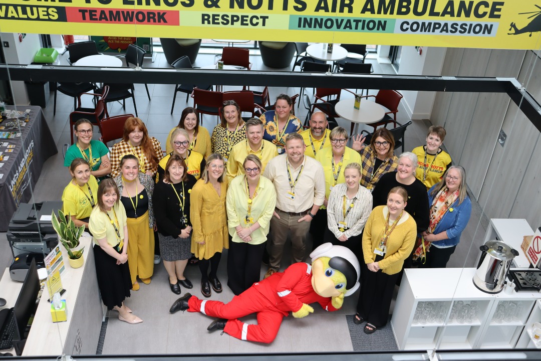💛Today our team joined in the #HelloYellow campaign — not just to brighten the day, but to raise awareness and support for the lifesaving work we do across Lincolnshire and Nottinghamshire. 💛 

#HelloYellow #TeamLNAA #AirAmbulance #ProudToWearYellow