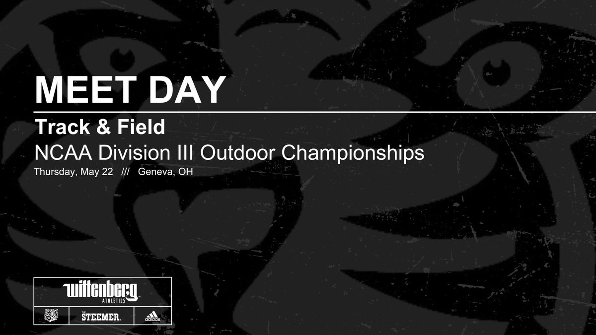 Wittenberg Athletics (@wittathletics) on Twitter photo ๐จ: MEET DAY
๐โโ๏ธ: <a href="/witt_xctf/">Wittenberg Cross Country/Track & Field</a>
๐: NCAA Division III Outdoor Championships
๐: SPIRE Institute - Geneva, OH
#TigerUp ๐จ: MEET DAY
๐โโ๏ธ: <a href="/witt_xctf/">Wittenberg Cross Country/Track & Field</a>
๐: NCAA Division III Outdoor Championships
๐: SPIRE Institute - Geneva, OH
#TigerUp