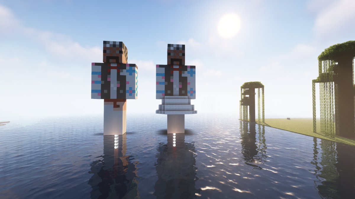 🗿 Two silent guardians stand tall above the water, watching the future rise with the morning sun.