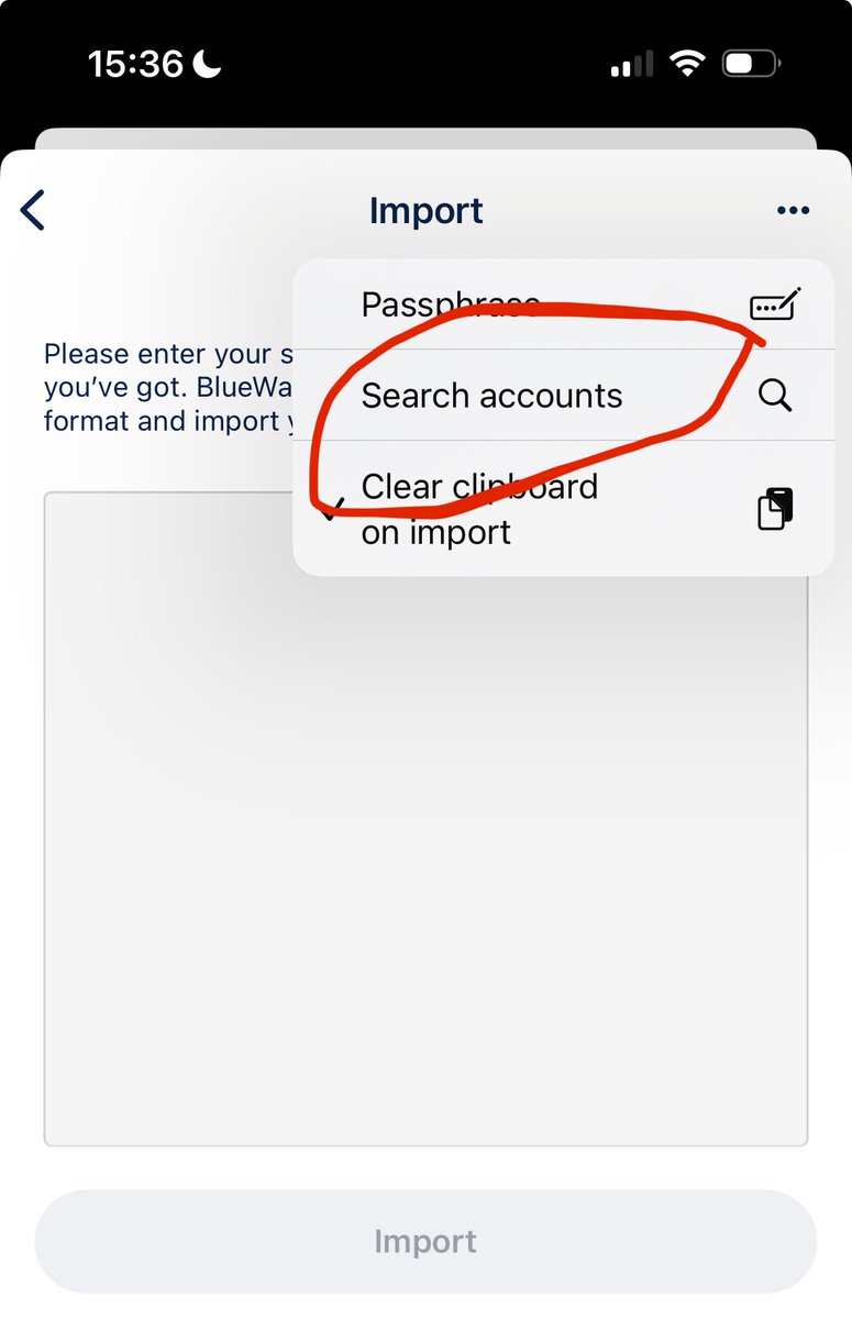 bluewalletio's tweet image. On the import screen you will find the “search accounts” feature.
- It will search for different wallets/accounts inside your seedphrase.
Your seed has multiple wallets inside, useful when importing from old wallets to find coins.