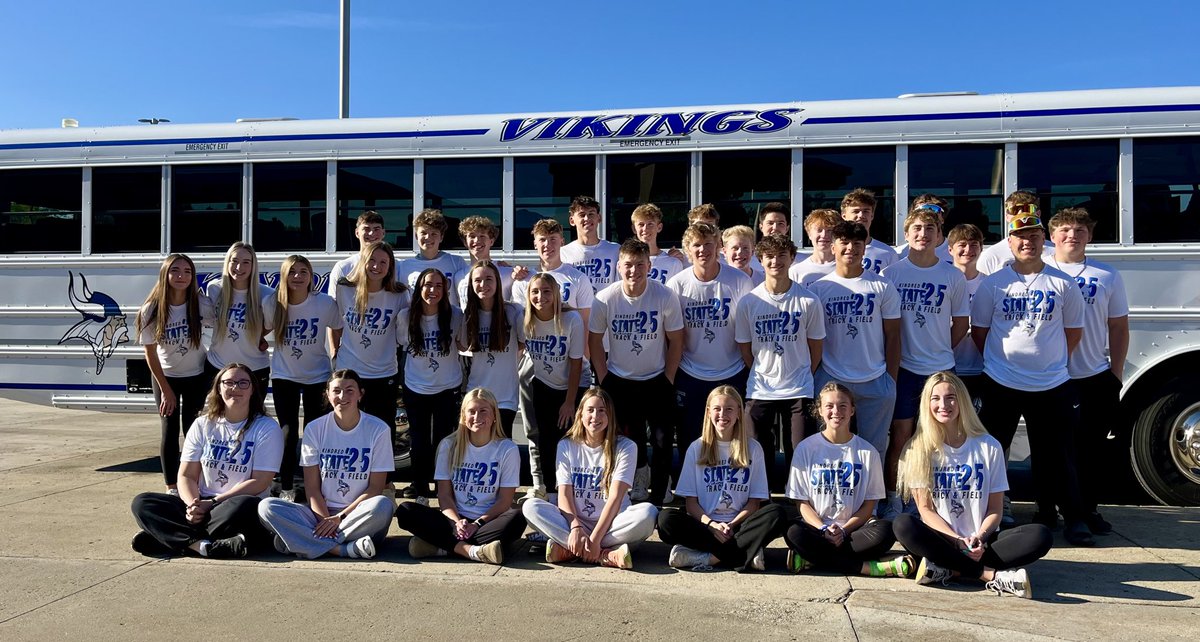khstrackfield1's tweet photo. They are on the bus and headed to Bismarck! Good Luck to all of our student athletes this weekend at state! Go Vikings! 

#getonthebus
#VikingPride https://t.co/78f8E0Y2uH