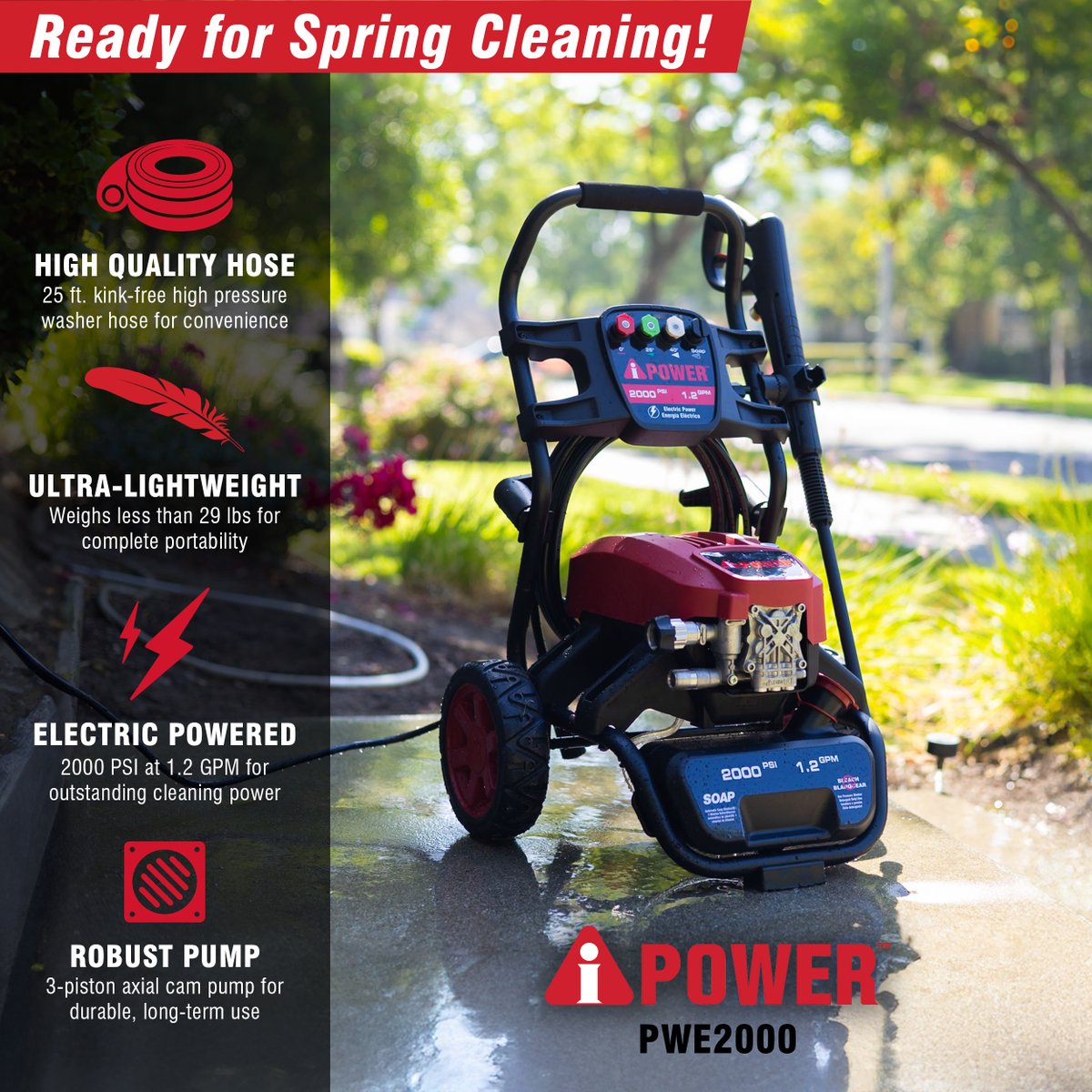 aipowercorp's tweet photo. From muddy chairs to mildewed fences—if it’s dirty, the PWE2000 can handle it.
No fumes. No hassle. Just results
#AiPower #SpringCleaning #pressurewash https://t.co/fKH6iWexSN