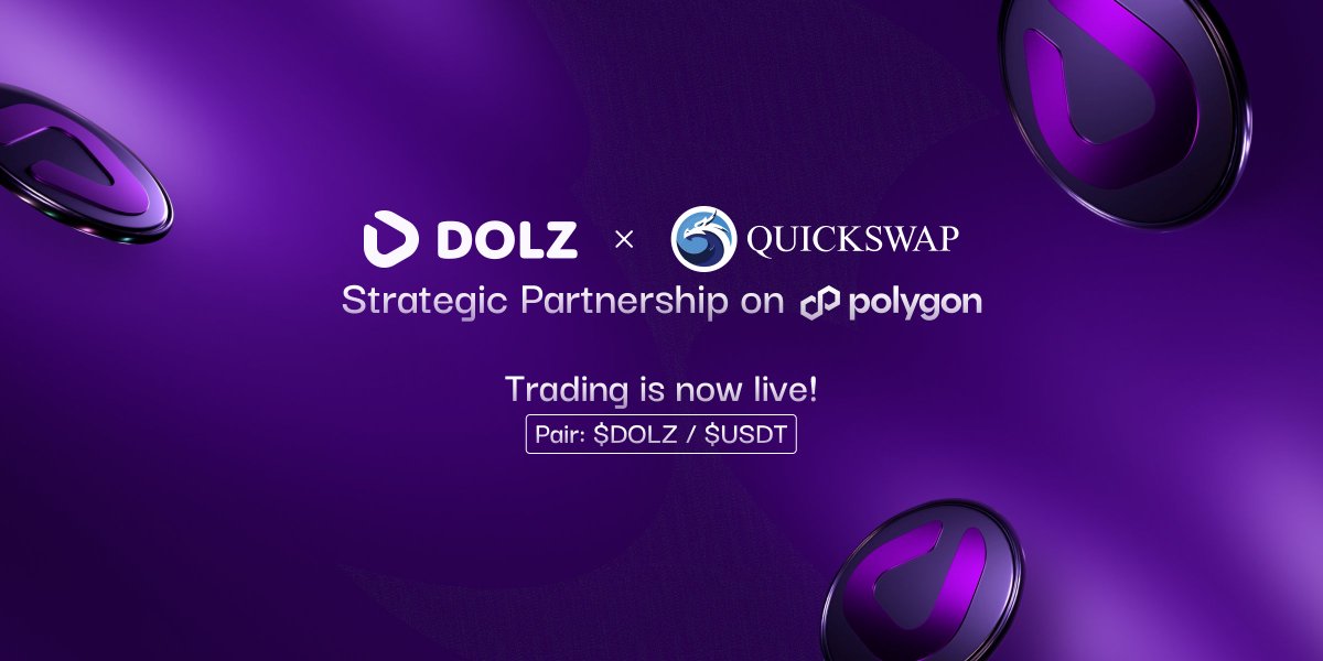 DOLZ.io (@dolz_official) on Twitter photo DOLZ x Quickswap π
Weβre excited to announce that part of the $DOLZ liquidity is moving to <a href="/QuickswapDEX/">QuickSwap π² DragonFi 2.0</a>, the #1 DEX on <a href="/0xPolygon/">Polygon</a> !
This strategic partnership with QuickSwap is just the beginning of many exciting collaborations to come including staking, LP farming, bonds, v3 DOLZ x Quickswap π
Weβre excited to announce that part of the $DOLZ liquidity is moving to <a href="/QuickswapDEX/">QuickSwap π² DragonFi 2.0</a>, the #1 DEX on <a href="/0xPolygon/">Polygon</a> !
This strategic partnership with QuickSwap is just the beginning of many exciting collaborations to come including staking, LP farming, bonds, v3