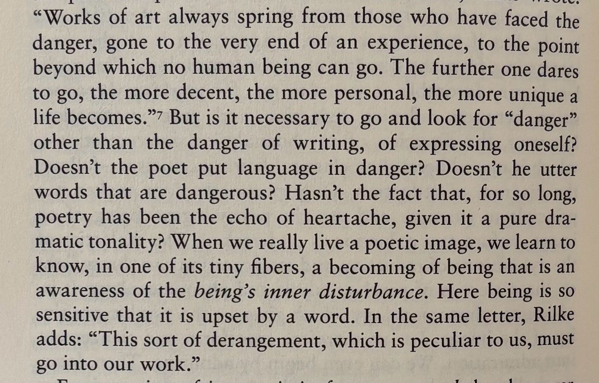 “Works of art always spring from those who have faced the danger”

“This sort of derangement which is peculiar to us, must go into our work”