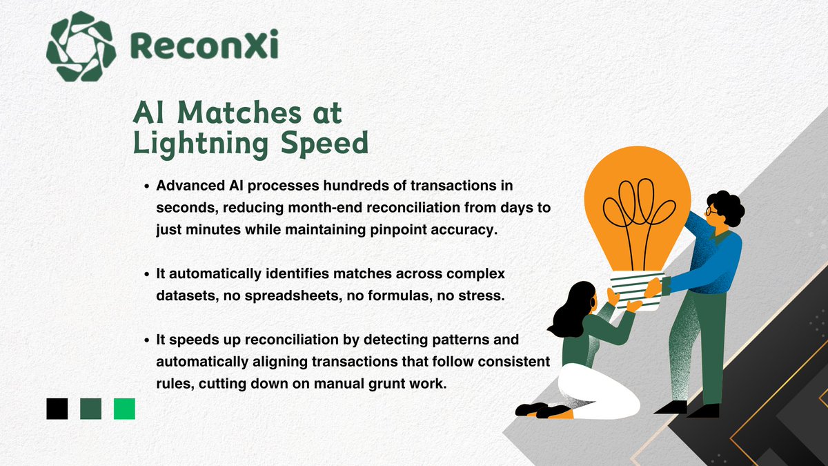 TheReconxi's tweet photo. Ever wondered if AI could handle reconciliation? 🤔

It's not just possible - it's happening NOW.

Get: faster processing
         Zero human errors  
         Real-time matching
         24/7 automation

Stop making your finance team do robot work 

#FinTech #AI #Reconciliation https://t.co/r9ZnF2semC