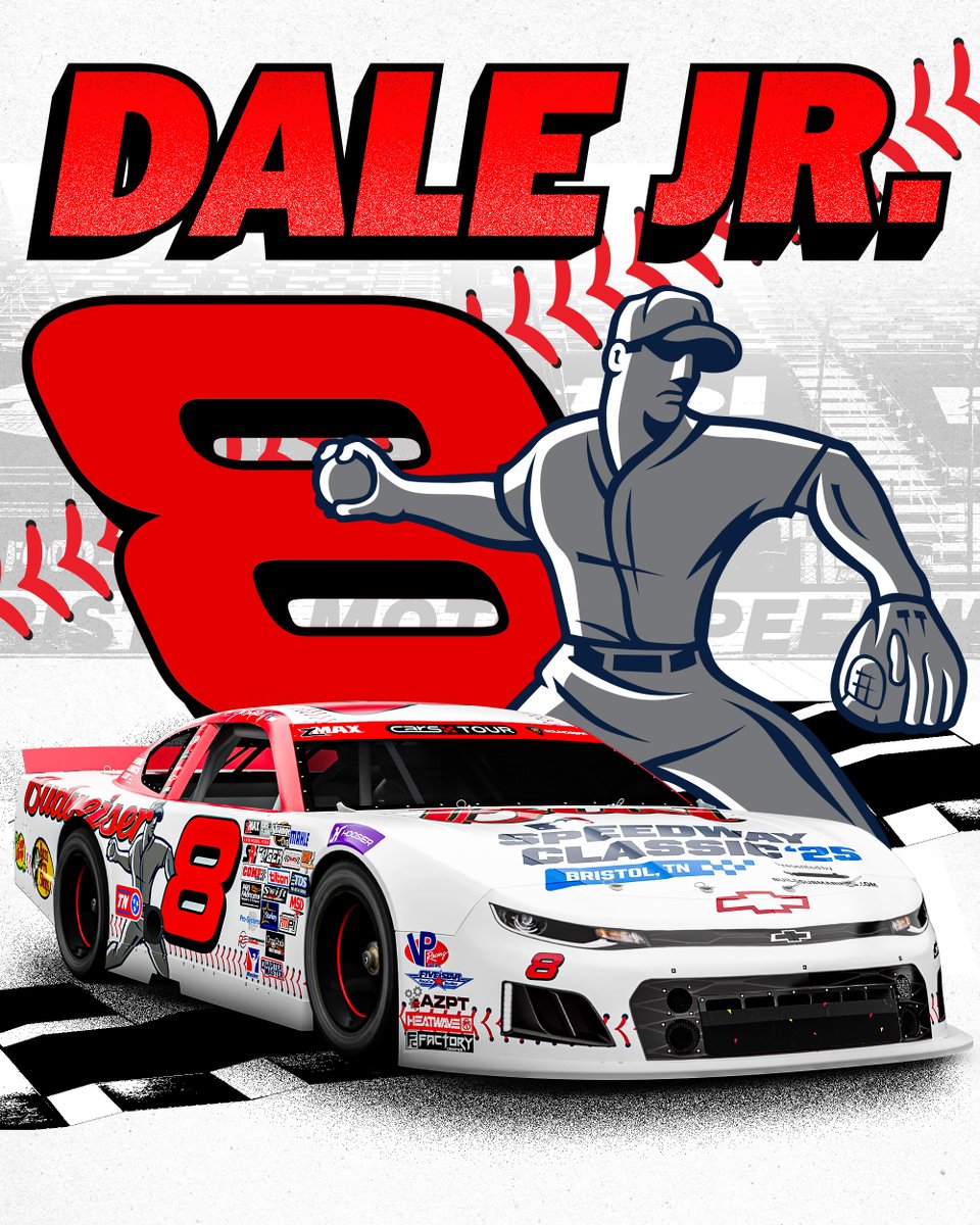 The legacy continues 🏁⚾️

Dale Earnhardt Jr. will drive the No. 8 Budweiser MLB car once again, 24 years after first winning with it at Daytona

This time, the NASCAR Hall of Famer will pilot the iconic scheme in support of the Speedway Classic at Anderson Speedway in the CARS