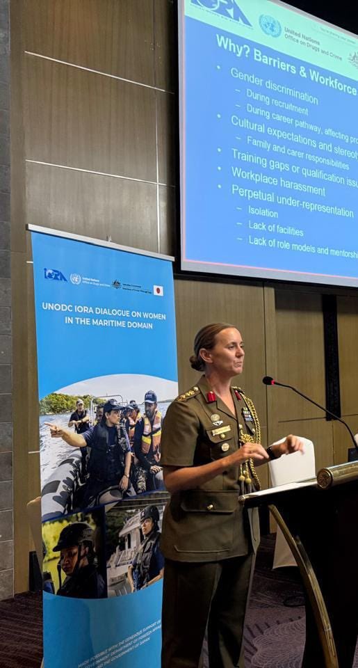 UNODC_BMB's tweet photo. @UNODC_MCP, in partnership w/ @IORAofficial, @MFA_Srilanka and @SLCoastGuard hosted a Dialogue on Women in the Maritime Domain, funded by @dfat &amp; @JapanMissionVie. Delegates from 13 countries marked the #WomenInMaritimeDay under the theme “An Ocean of Opportunities for Women.” https://t.co/LLNb4cz6P1