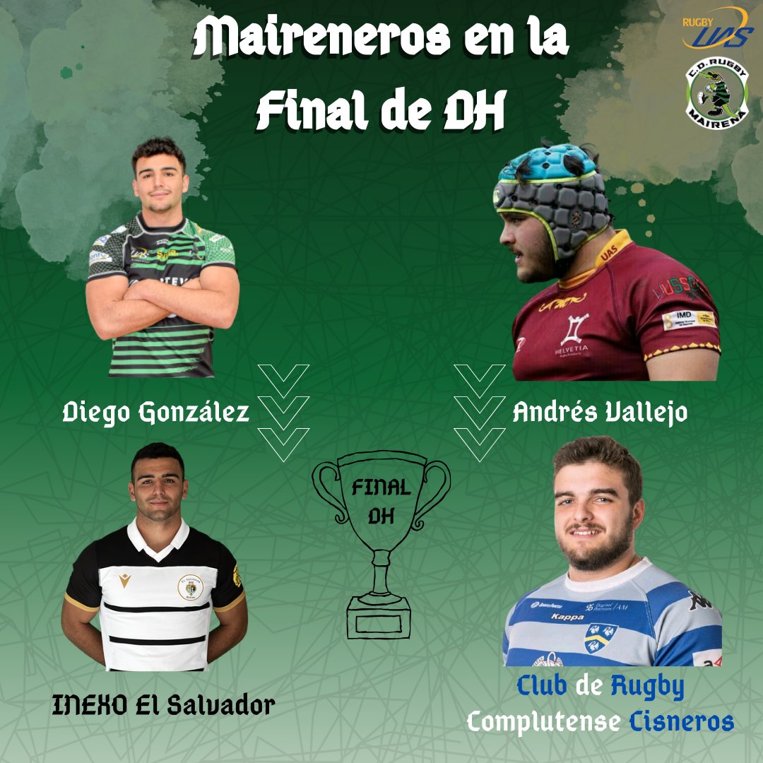 CD Rugby Mairena UAS (@uasrugby) on Twitter photo ๐ข ๐๐๐๐๐๐๐| En la ๐
๐ข๐ง๐๐ฅ ๐๐ ๐๐ข๐ฏ๐ข๐ฌ๐ขรณ๐ง ๐๐ ๐๐จ๐ง๐จ๐ซ de este sรกbado 25 de Mayo habrรก representaciรณn mairenera en ambos equipos.
En el lado chamizo estarรก nuestro Diego Gonzรกlez y con los del colegio nuestro Andrรฉs Vallejo.
ยกEnhorabuena! ๐ข ๐๐๐๐๐๐๐| En la ๐
๐ข๐ง๐๐ฅ ๐๐ ๐๐ข๐ฏ๐ข๐ฌ๐ขรณ๐ง ๐๐ ๐๐จ๐ง๐จ๐ซ de este sรกbado 25 de Mayo habrรก representaciรณn mairenera en ambos equipos.
En el lado chamizo estarรก nuestro Diego Gonzรกlez y con los del colegio nuestro Andrรฉs Vallejo.
ยกEnhorabuena!