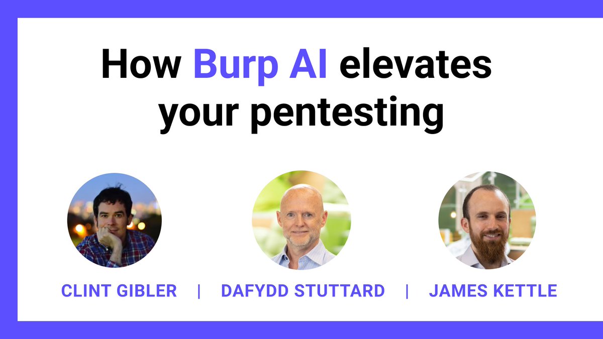 Struggling to keep up with new threats, techniques, and tools?

In a must-watch interview, <a href="/clintgibler/">Clint Gibler</a> sat down with Burp Suite creator @dafyddstuttard and Director of Research <a href="/albinowax/">James Kettle</a> to talk about AI and the future of pentesting.