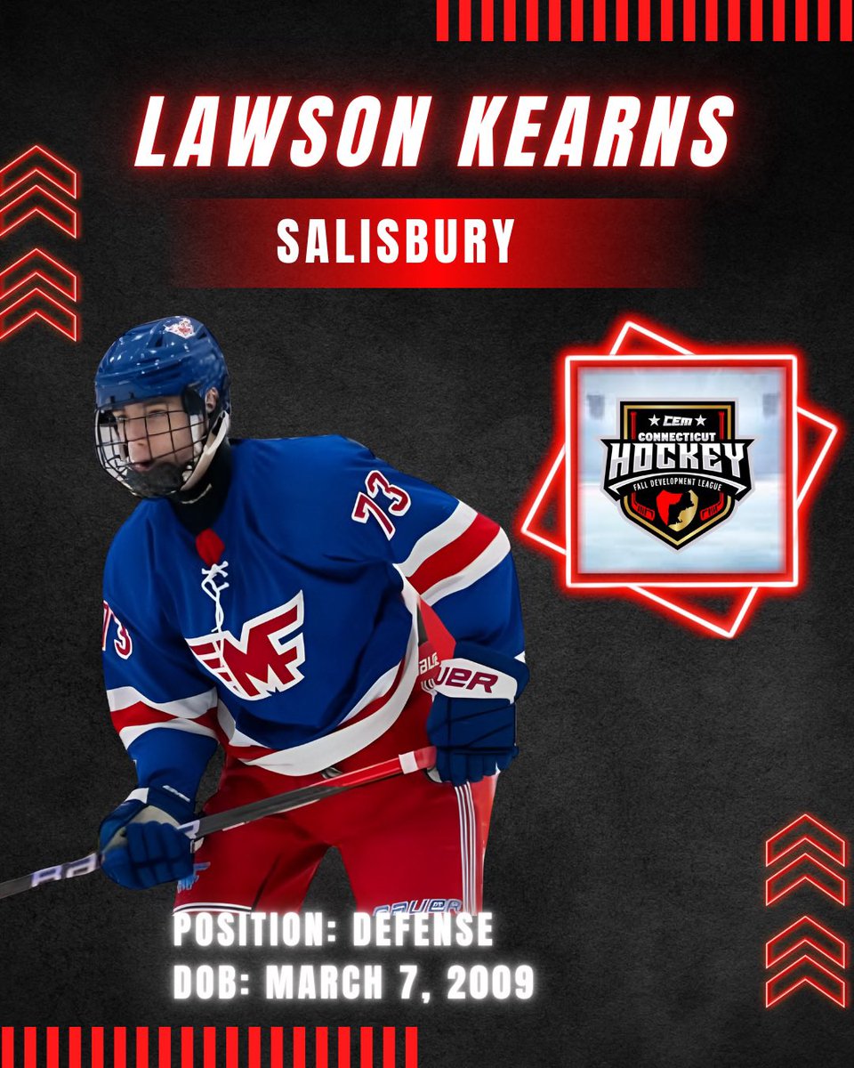 CEMFDL's tweet photo. 🏒Player Spotlight: Lawson Kearns🏒
Known for his smooth skating, strong positional awareness, and ability to contribute offensively from the blue line.
We’re excited to have Lawson join the CEM Fall Development League next season!
#PrepHockey
#CEMFDL
#FallDevelopmentLeague https://t.co/KTVgZGf2Ak