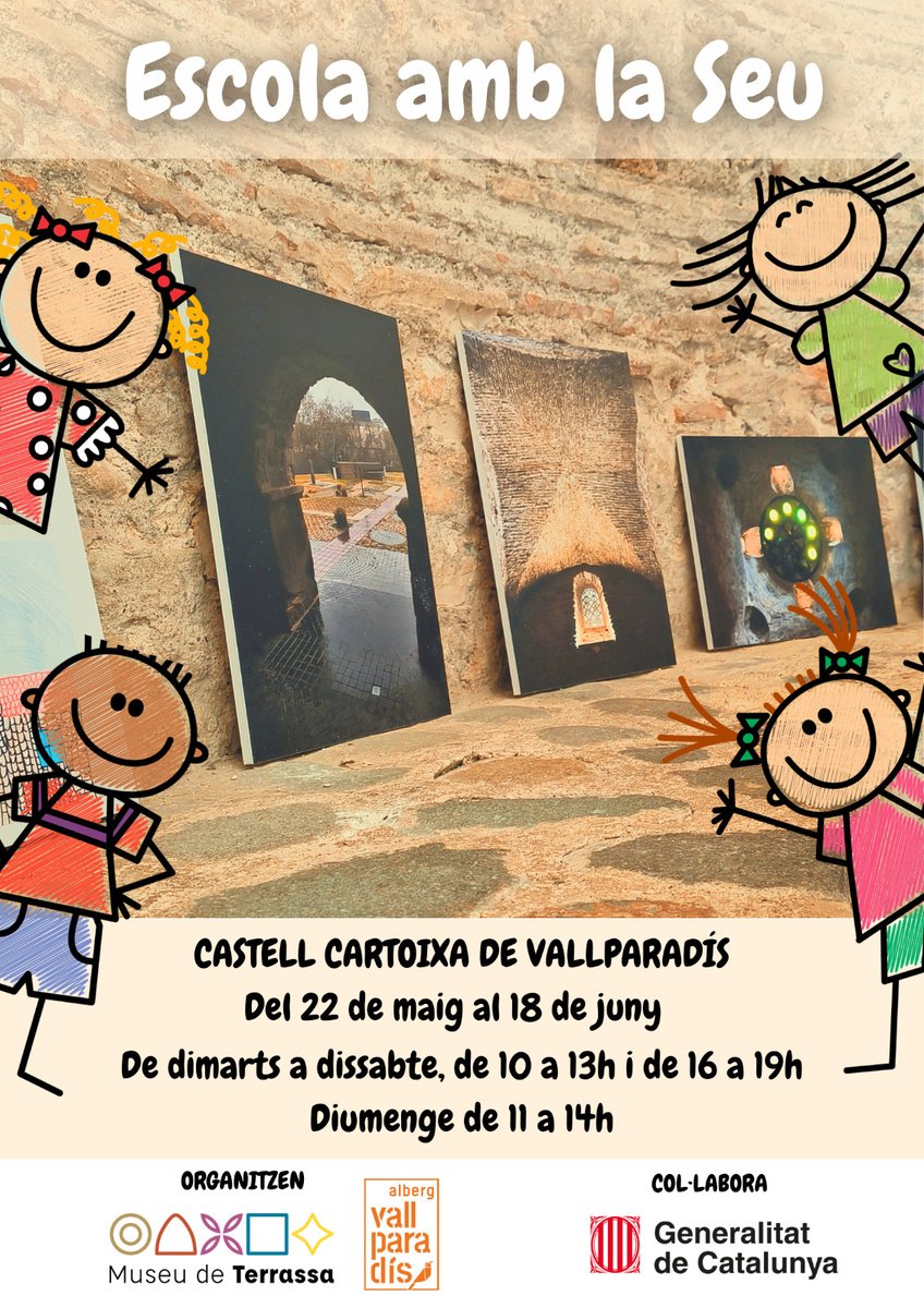 Museu de Terrassa (@seuegara) on Twitter photo Inaugurem l'exposició de "L'Escola amb la Seu" al castell Cartoixa de Vallparadís #Terrassa, un petit resum del que va passar el 10 d'abril durant la jornada que vam celebrar a la Seu d'Ègara. Fins el 18 de juny! <a href="/visitaterrassa/">Terrassa Turisme</a> <a href="/cultura_cat/">Cultura</a> <a href="/Alberg_TRS/">AlbergVallparadís</a> <a href="/ajterrassa/">Ajuntament de Terrassa</a> <a href="/ViuelValles/">Viu el Vallès</a> Inaugurem l'exposició de "L'Escola amb la Seu" al castell Cartoixa de Vallparadís #Terrassa, un petit resum del que va passar el 10 d'abril durant la jornada que vam celebrar a la Seu d'Ègara. Fins el 18 de juny! <a href="/visitaterrassa/">Terrassa Turisme</a> <a href="/cultura_cat/">Cultura</a> <a href="/Alberg_TRS/">AlbergVallparadís</a> <a href="/ajterrassa/">Ajuntament de Terrassa</a> <a href="/ViuelValles/">Viu el Vallès</a>