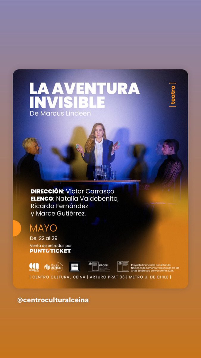 TEATRODLPALABRA's tweet photo. Le damos la bienvenida a la gran @ValdebenitoNata a La aventura invisible de Marcus Lindeen. Desde hoy y hasta el 29 de mayo en @Centro_Ceina Ha sido un bello proceso  artístico. Gracias al precioso  equipo artístico que la hace posible. Tickets en link de la bio. Les esperamos! https://t.co/zq9wgzFB3l