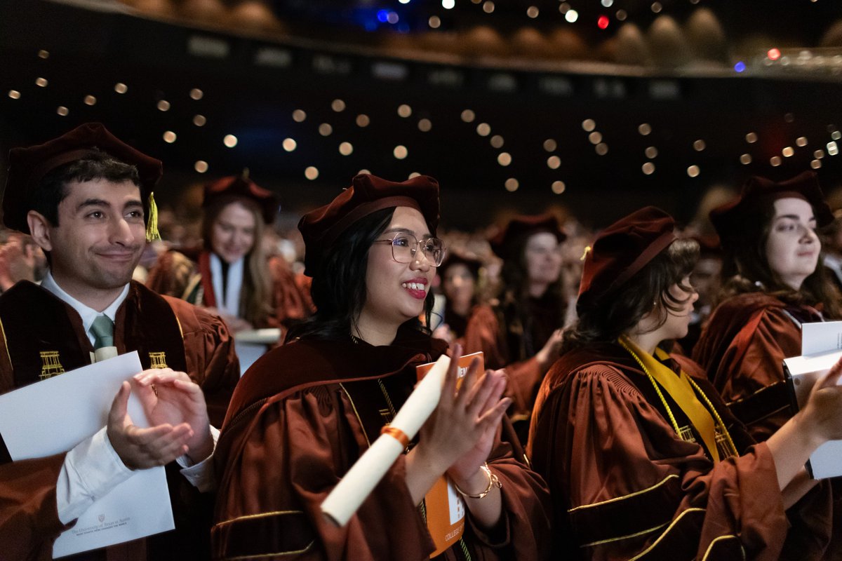 UTexasPharmacy's tweet photo. 🎓✨Horns up for the Class of 2025!✨🎓
On May 9, #TexasPharmacy celebrated 126 incredible graduates—2 M.S., 18 Ph.D. and 106 Pharm.D.—at Bass Concert Hall. A day of pride, promise and purpose.
#UTGrad25 https://t.co/zfmgCetUFN