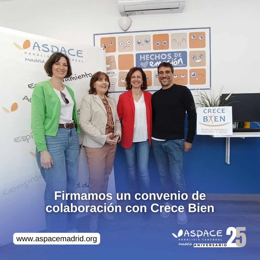 Para nosotros siempre es una alegría ampliar nuestra red de #alianzas, y estamos de celebración, porque el pasado viernes firmamos un #convenio de colaboración con <a href="/crecebienconsml/">Centros Crece Bien</a>  🫂

Te lo contamos en nuestra web ➡ cutt.ly/yrcGmXeF

#discapacidad #ParálisisCerebral