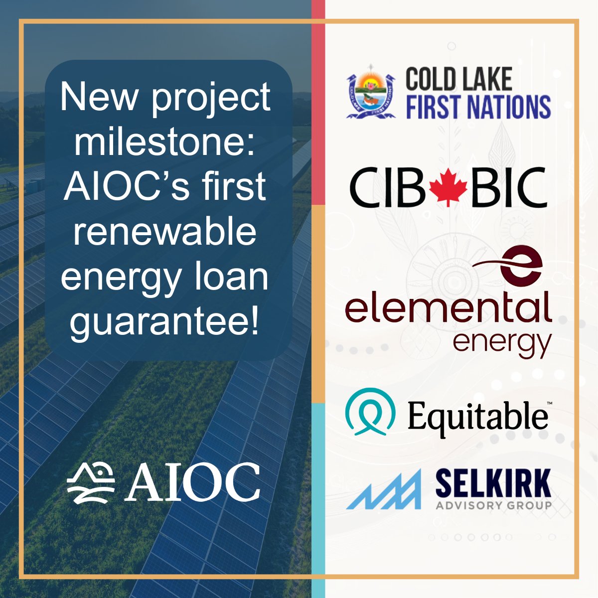 Big news! Cold Lake First Nations now holds majority ownership in Duchess Solar, a 19.8MW project set to power 7,000 homes. Backed by a $22M AIOC loan guarantee, it’s a major step for Indigenous-led clean energy. Read more: theaioc.com/2025/05/22/cle…

#DuchessSolar #AIOC