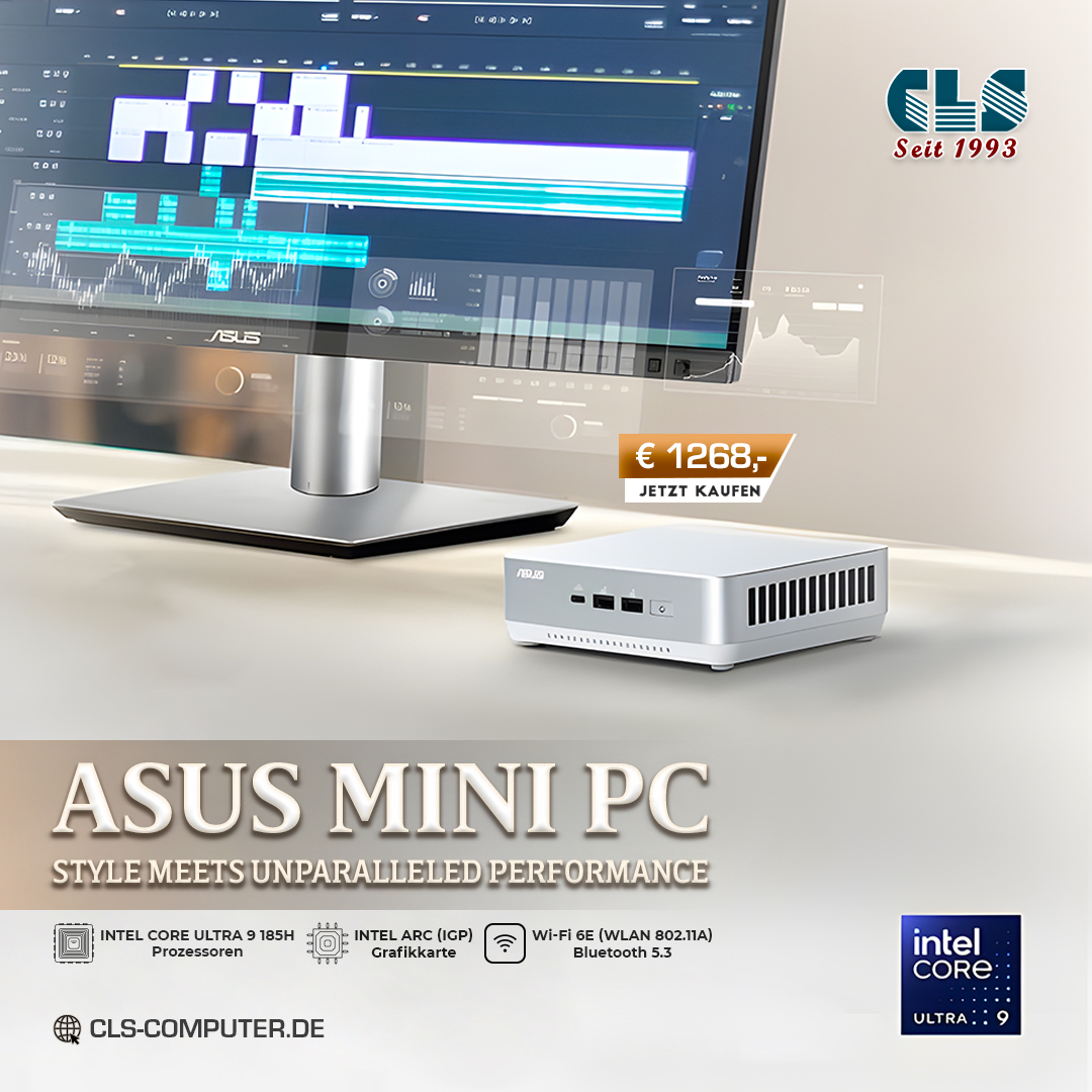 cls_computer's tweet image. 🔊 Bereit, deine Produktivität wie nie zuvor zu steigern? Der ASUS NUC 14 Pro+ Mini-PC mit Intel Core Ultra 9 und Arc-Grafik setzt dieses Jahr neue Maßstäbe. 
🛒 Jetzt bestellen: cls-computer.de/mini-pc-intel-…

#asusnuc14proplus  #CompactComputing #TechTrends  #MiniPC  #asus #PowerfulPC