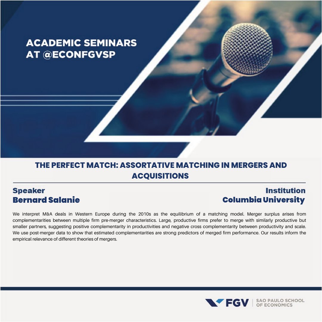 We thank Bernard Salanie for presenting a seminar at the Sao Paulo School of Economics (FGV).