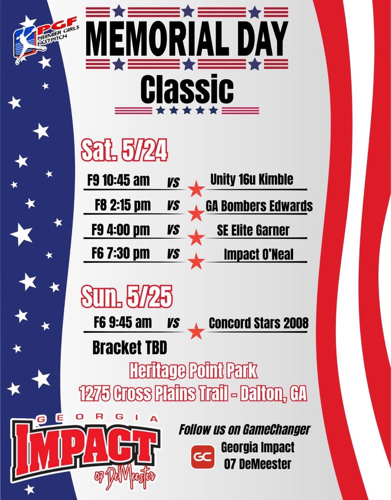 Payten DeMeester (@demeesterpayten) on Twitter photo Here is our schedule for this weekend. <a href="/TMUSoftball/">TMU Softball</a> <a href="/GAImpact2007/">Georgia Impact 18u DeMeester/Hernandez</a> Here is our schedule for this weekend. <a href="/TMUSoftball/">TMU Softball</a> <a href="/GAImpact2007/">Georgia Impact 18u DeMeester/Hernandez</a>