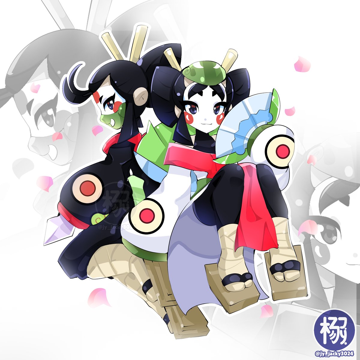 Kaze Fanart again :3 - Geisha form - Ninja form (SPEED PAINT