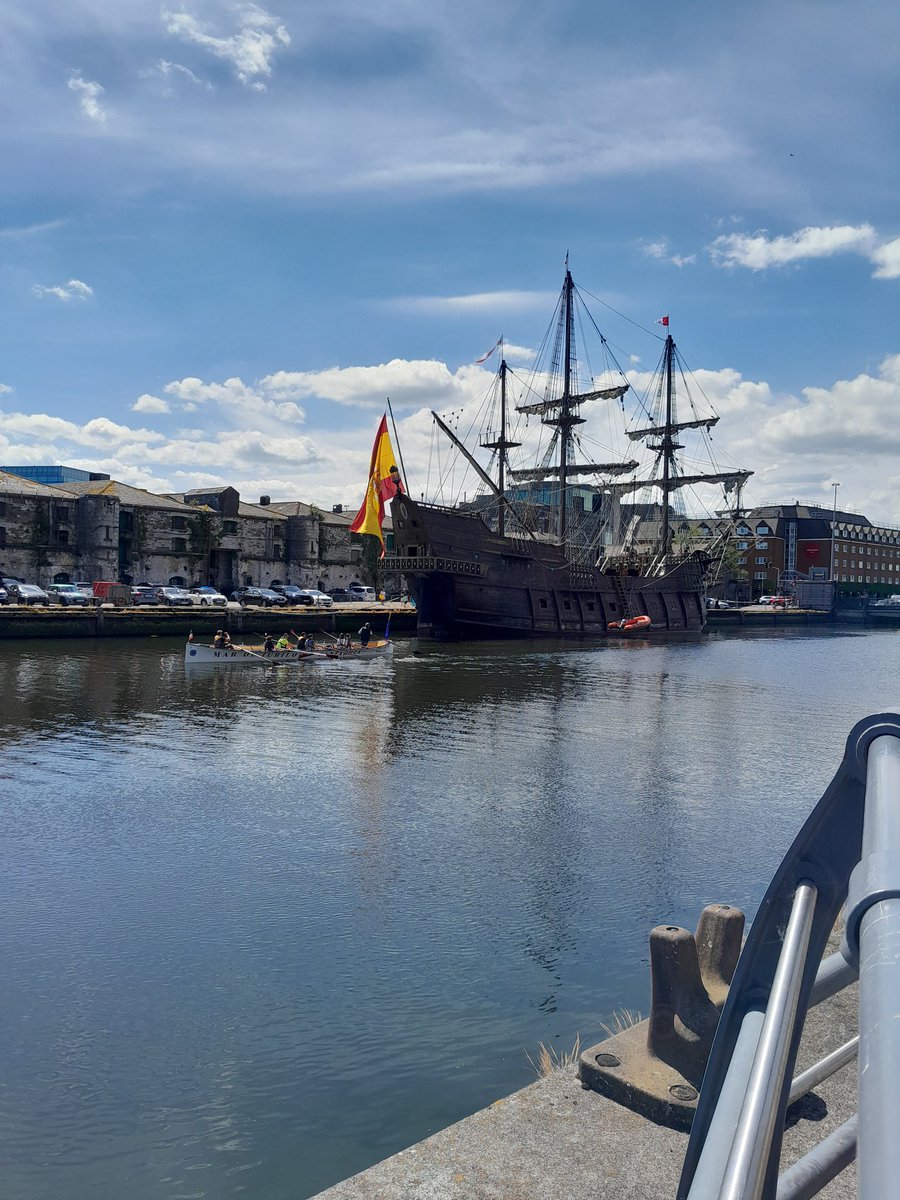 funkmeister13's tweet photo. Being a bit inquisitive today I went for a walk to Cork Harbour but I wasn't expecting to see a Spanish galleon.  #EMD2025 
Now that's how you rock up to an event. https://t.co/xR4LoMBBrT